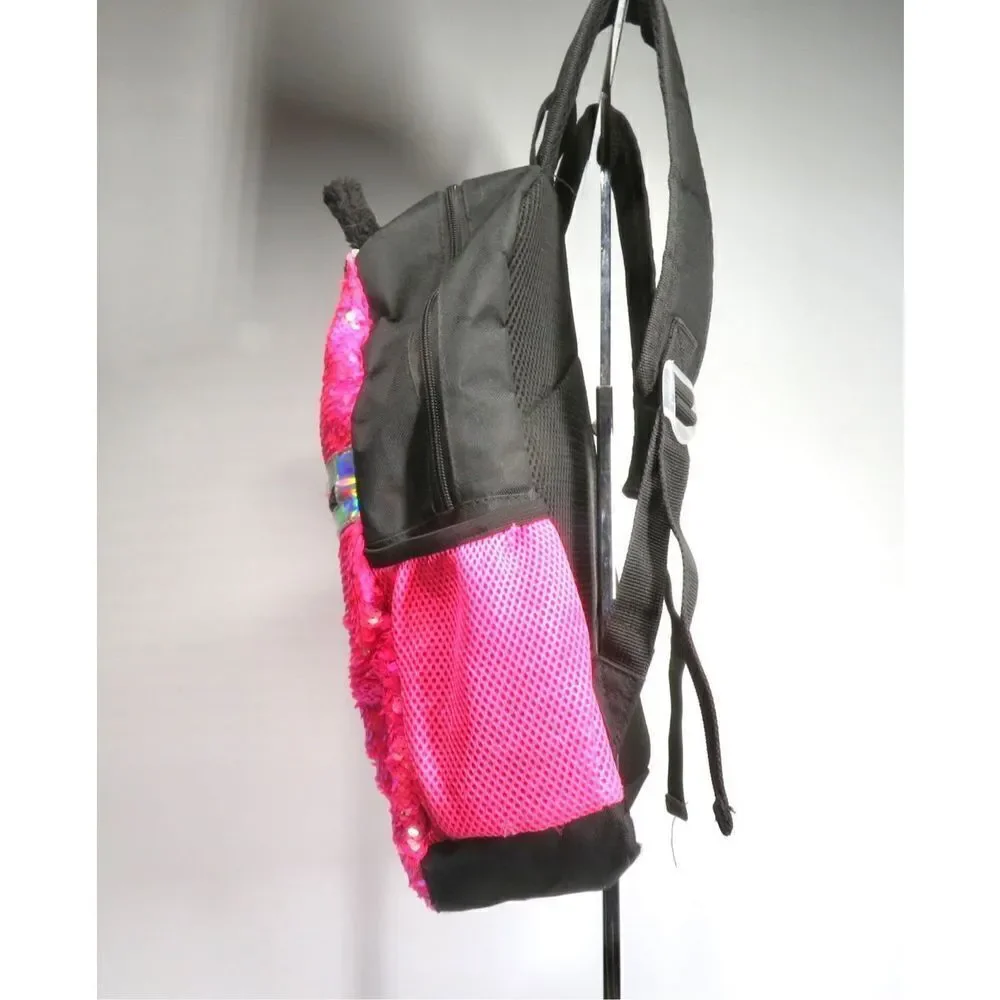 Kensie Girl Kitty Ears Sequin Pink Iridescent Computer Laptop Backpack Rare